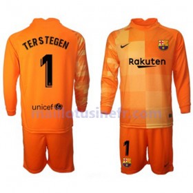 Maillot de Foot FC Barcelone Ter Stegen 1 Gardien Domicile 2021-22 Manches Longues - Enfant